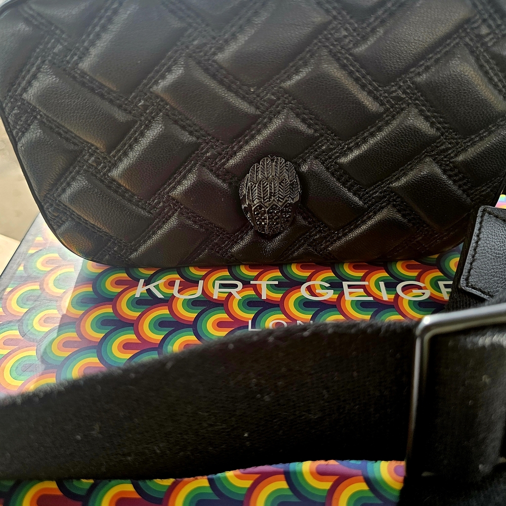 Kurt Geiger Black Quilted Crossbody Bag